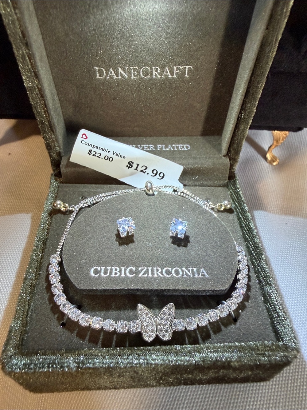 Danecraft Silver Cubic Zirconia Butterfly Bracelet - Silver